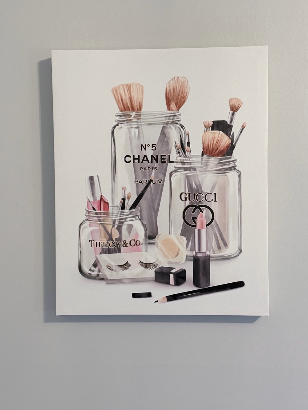 Stupell Industries Fashion Brand Makeup In Jars, Wrapped Canvas Art